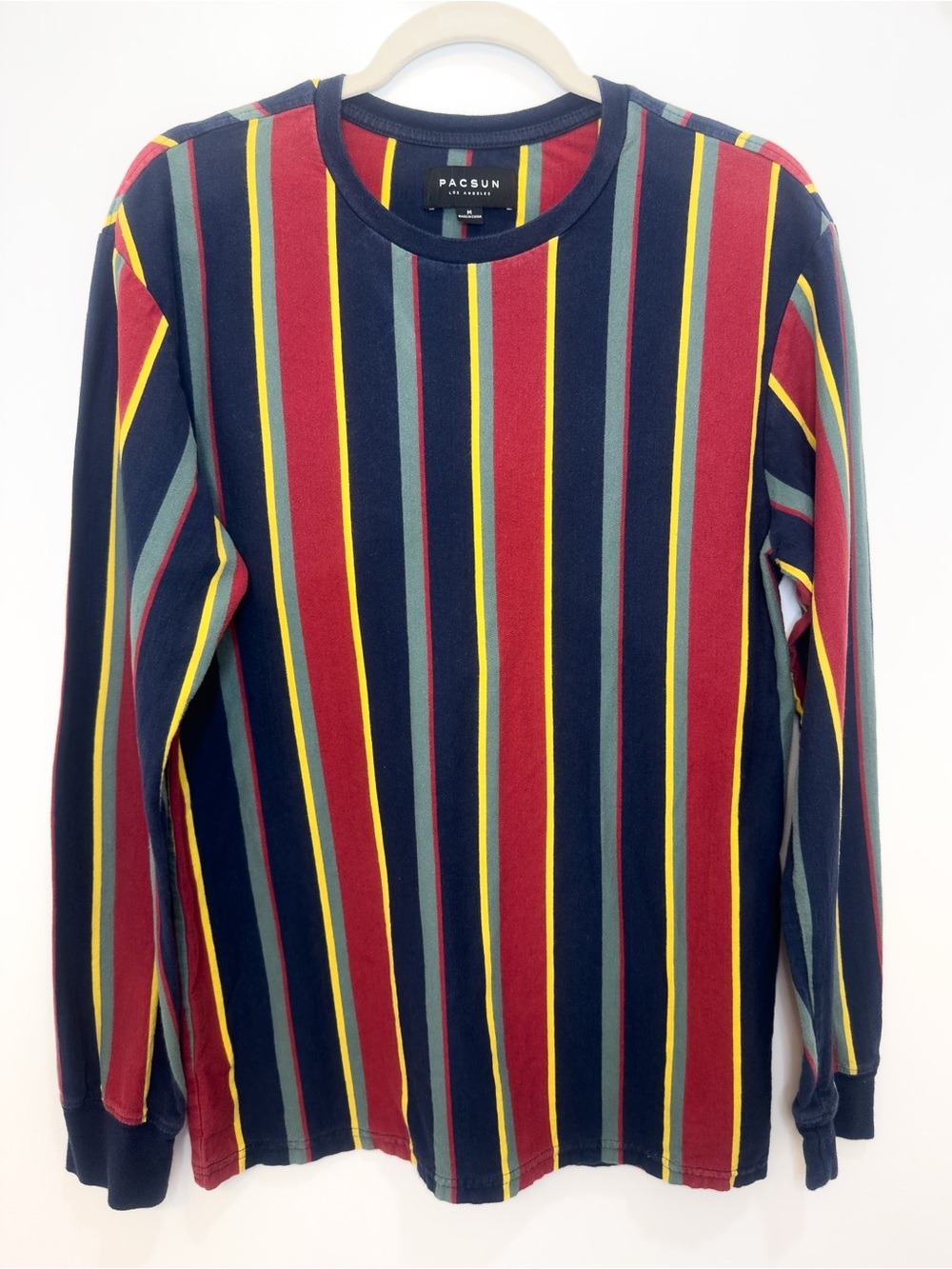 PacSun Los Angeles Vertical Stripe Long Sleeve Tee Size M 100% Cotton Y2K Skate